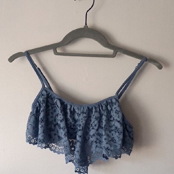 Victoria's Secret Tops - Victoria's Secret Bra Blue Lace Camisole Bralette size Medium New with tags!